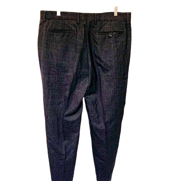 Banana Republic Gray Flat Front Wool Subtle Plaid Dress Pants Size 36 X 32 - Picture 6 of 11